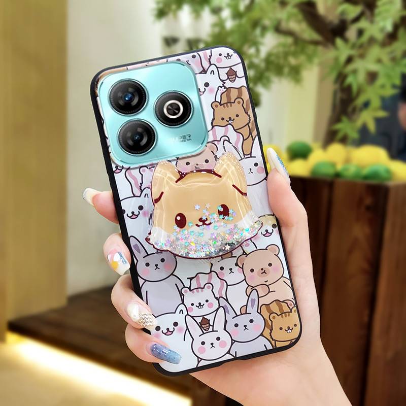 Ochrona Obiektywu Telefonu Brokatowe Etui na Telefon Dla ZTE Blade A75 4G/Z2359 Odporne na Zabrudzenia Silikonowe o Fakturze Skóry Prostota Trwałe