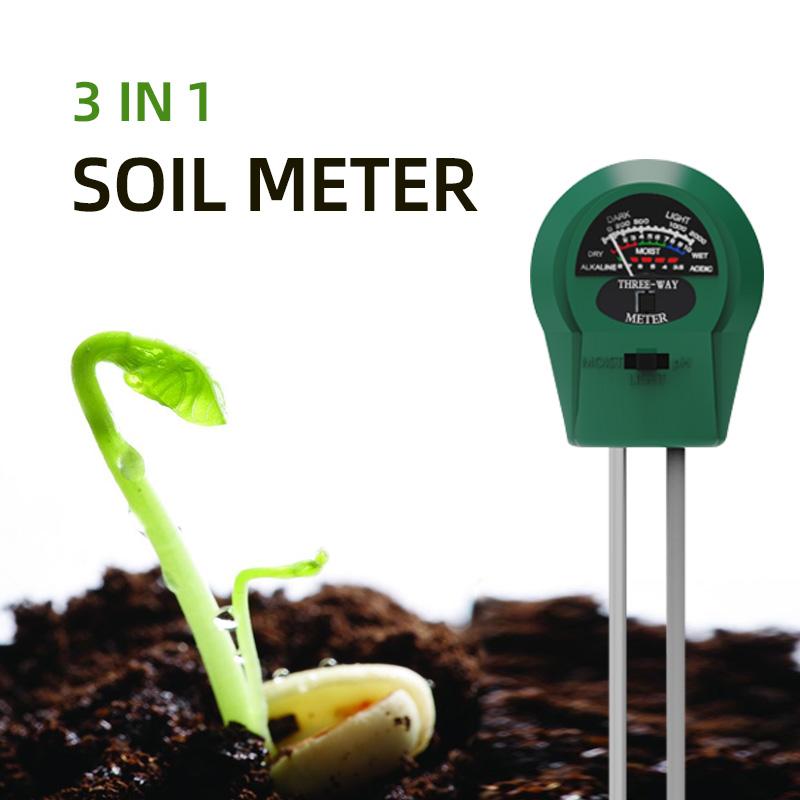 3 in 1 Soil Hygrometer Sensor Soil Meter for PH Soil Moisture, PH, Illumination Testing