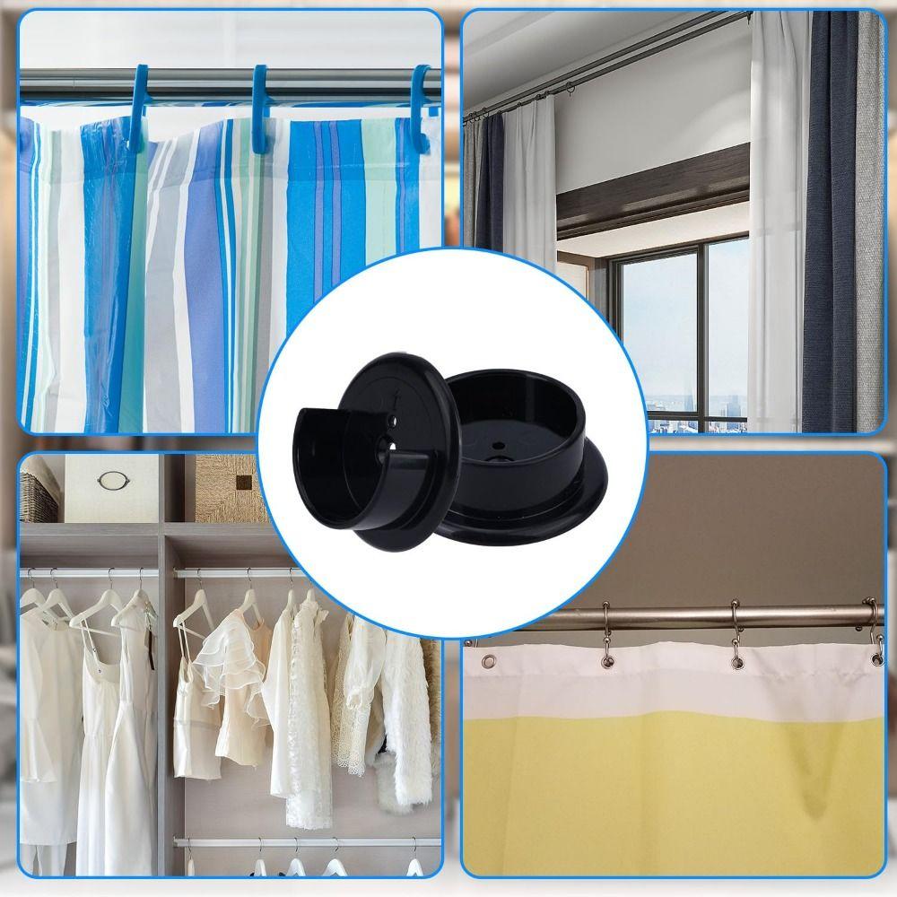 2Pairs Solid Plastic Closet Pole Sockets With Screws Wardrobe Tube Support  Closet Organization