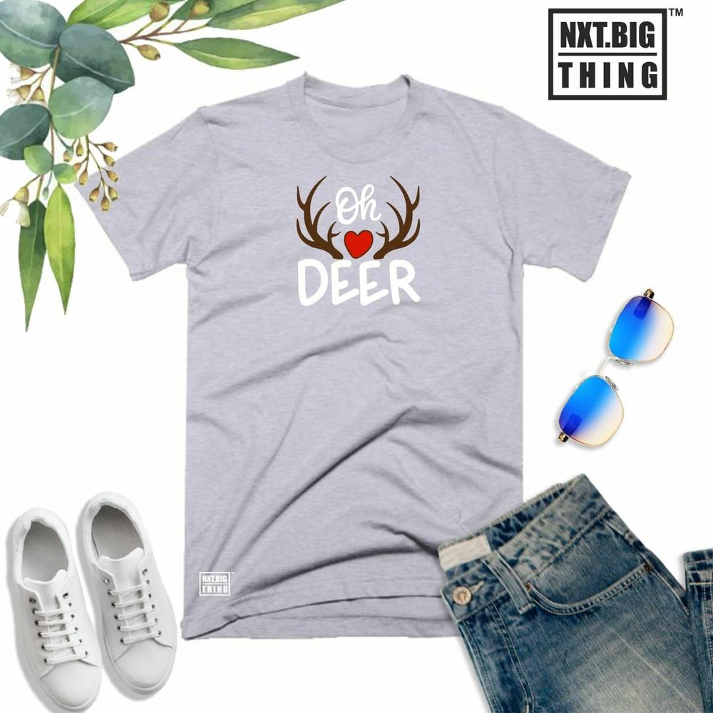 Oh Hirsch T-Shirt Weihnachtsmann Rentier Rudolph Herz Elf Spaß Weihnachten Xmas Geschenk Unisex Oberteil