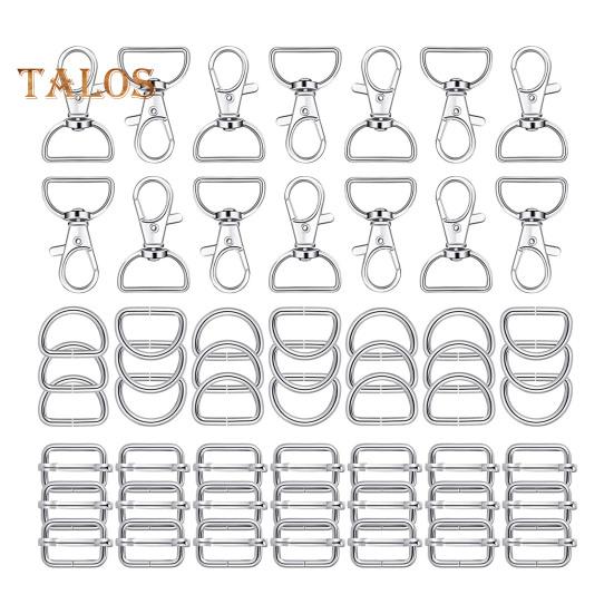 

56 шт./компл. комплект фурнитуры для брелоков D-образные кольца скользящие пряжки маленькие большие размеры пряжка для брелока цинковый сплав принадлежности для изготовления кошельков 25mm серебряный