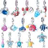 Ocean Theme Beading Accessories Set Colorful Crab Fish Turtle Pendant Beads DIY Craft Supplies