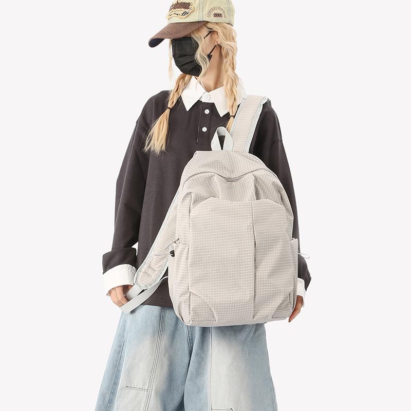 Nylon Commuter Backpack Lightweight Outdoor Large Capacity Check Student Backpack