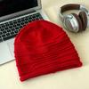 Female autumn and winter show a small lazy wind pleated striped wool hat pure wool warm hemming fashion stacking hat