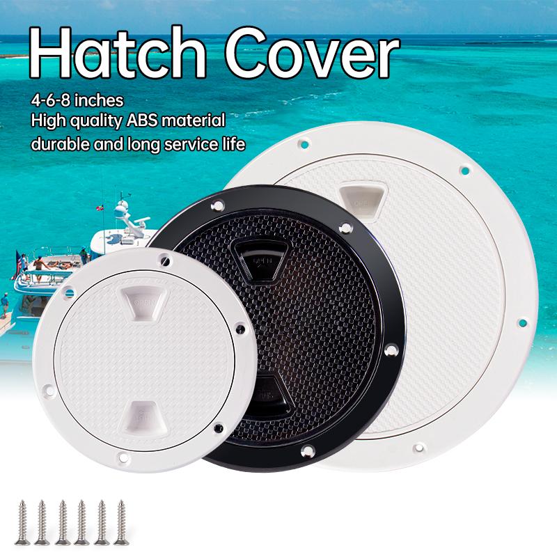 Boat-Ready White Round Non-Slip Inspection Hatches - Sizes 4" 6" 8" with Detachable Cover - ABS Plastic Screw Out Access Hatch 7