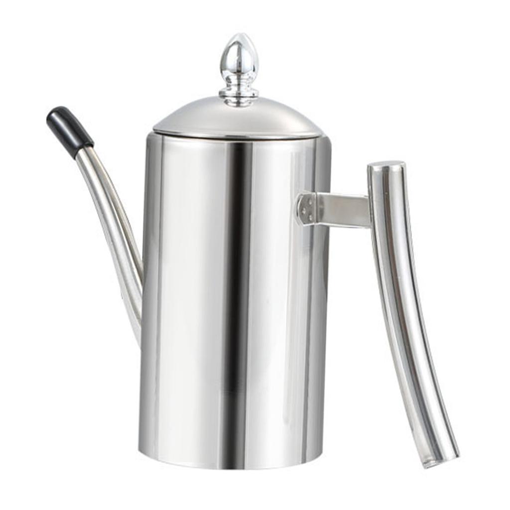 Oil Dispenser 304 Stainless Steel Leakage Proof Dustproof Long Nozzle Oil Bottle for Kitchen Soy Sauce Vinegar 500ml