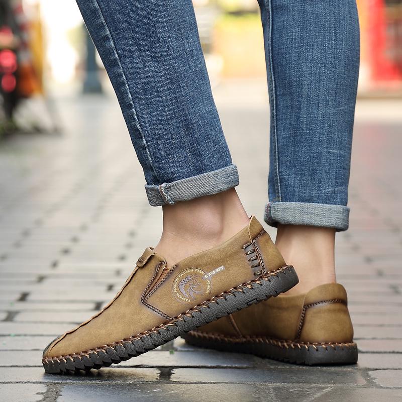 Large Size Leather Shoes 38-47 Men's Moccasin Casual Shoes Handmade Leather Shoes Men's Loafers