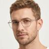 ZENOTTIC Fahion Titanium Alloy Round Anti Blue Light Reading Glasses Men Women Computer Eyeglasses Presbyopia Readers