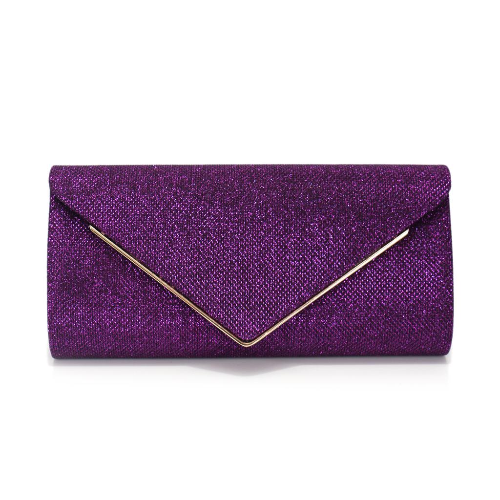 Glitter Women Party Handbags Envelope Golden Color Cover Open Lady Casual Elegant Evening Clutch Bags With Shoulder Chain