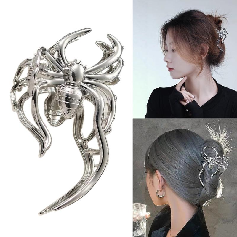 3D Spiders Hair Claw Clip Strong Grip Multiuse Hair Clamp For Women Daily Activity and Halloween Party Punk Headpiece
