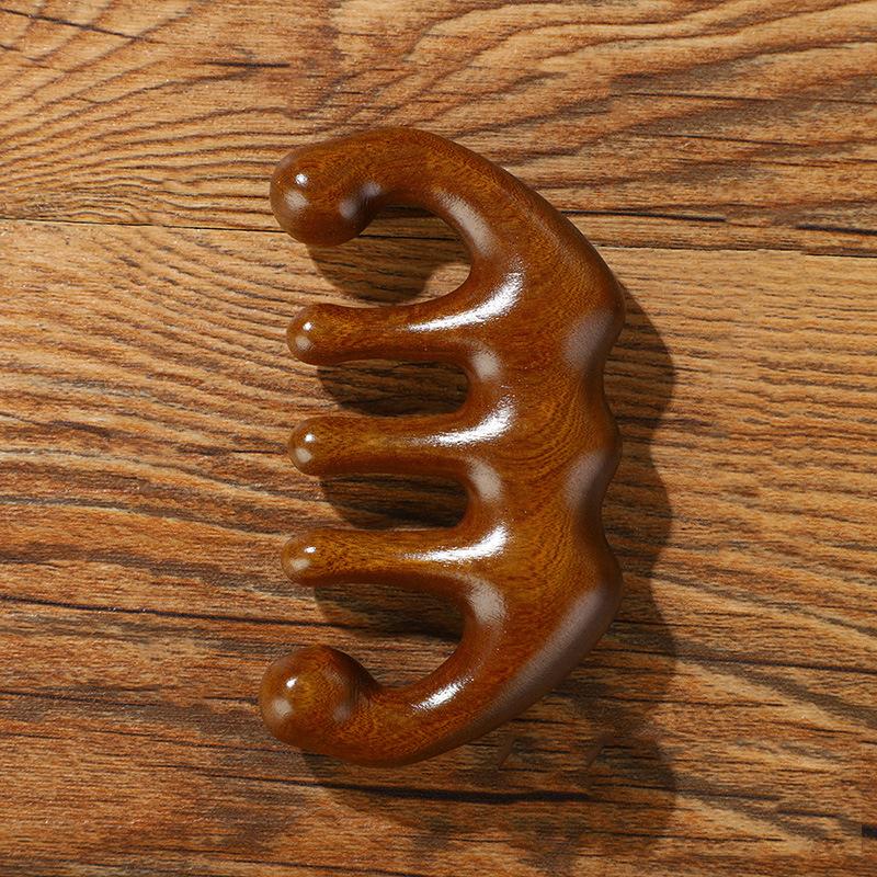 Wood Therapy Massage Comb Head Face Scalp Gua Sha Massager Natural Facial Sandalwood Wide Tooth Guasha Scraping Body Massage
