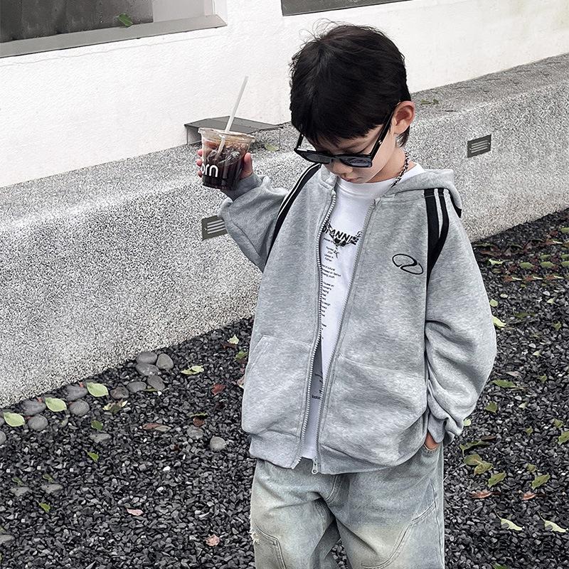 

Осенняя распродажа: Детское худи в корейском стиле с лентой 120 cm хизер серый