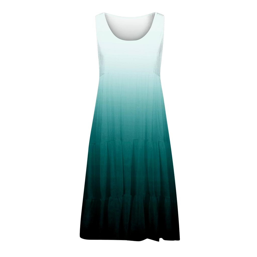 Módní Dámské Ležérní letní letní šaty s potiskem Volné minišaty s přechodovou plážovou sukní