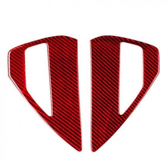Red Carbon Fiber Side Tail Lamp Charging Port Cover Trim For Tesla Model 3/Y