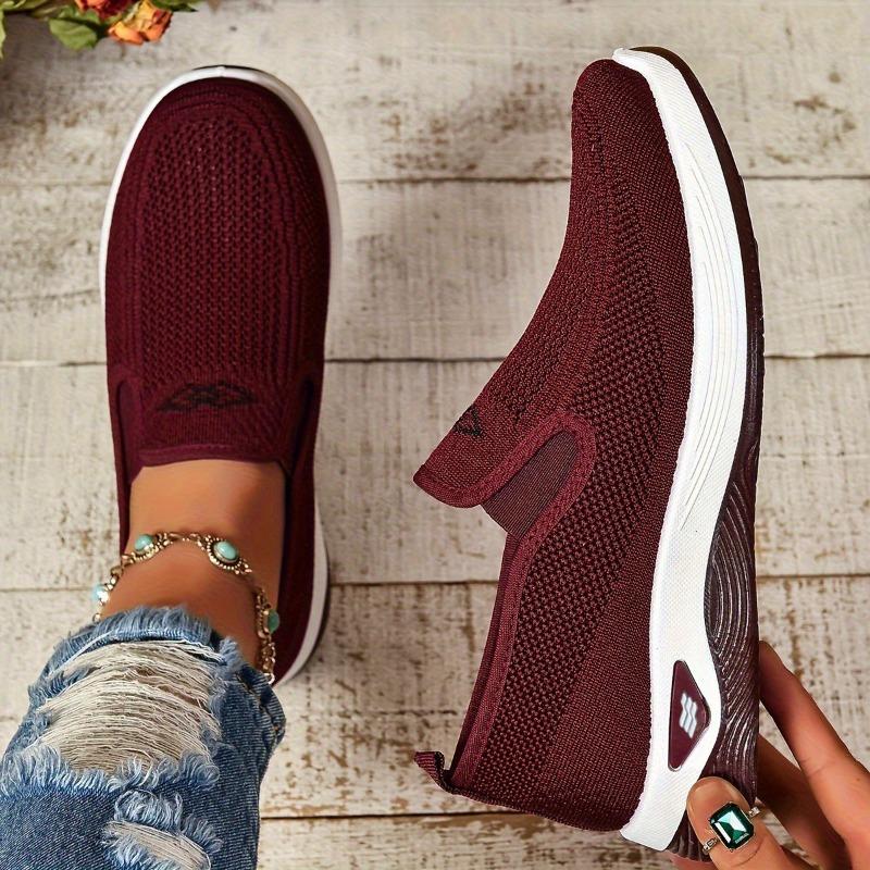 Women’s Breathable Slip-On Casual Sneakers, Soft Sole Comfortable Mom Shoes