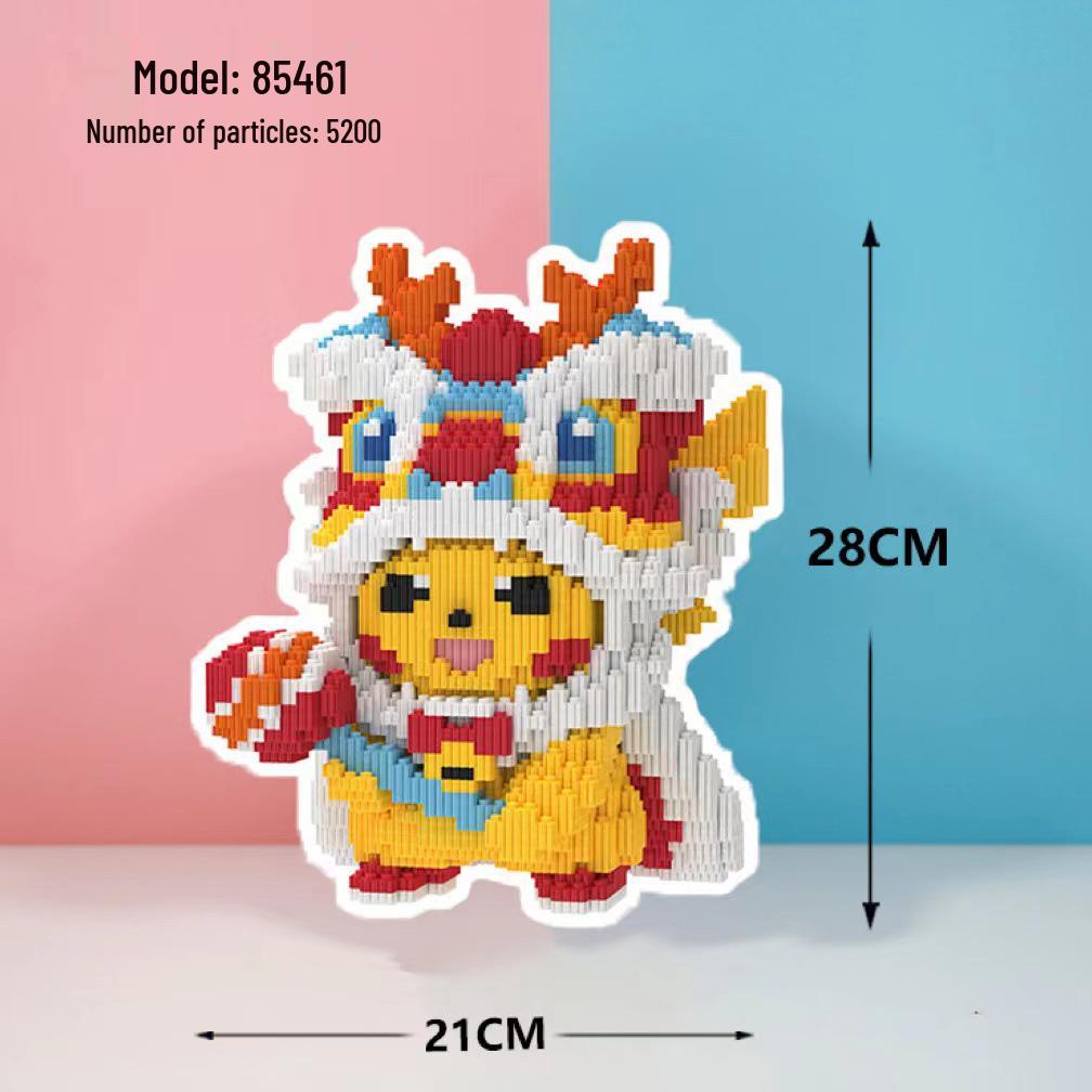 Girls' Compatible Lego: Violent Bear Building Block Series - Educational Micro-Block Interlocking Toys & Gifts