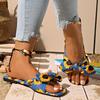 Summer Plus Size Flat Slides for Women, Bow Accent Beach Sandals, Casual Vacation Shoes Matching Swimsuits & Dresses