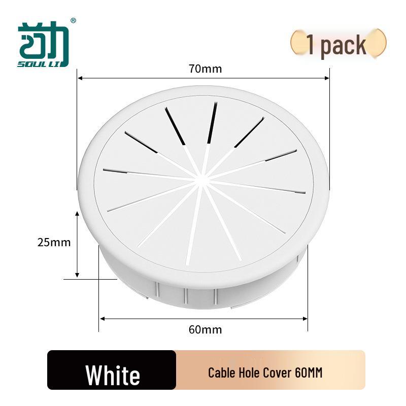 Office Desk Wire Grommet: Decorative Cover for Cable Management (50mm)