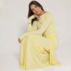 2025 Autumn/Winter European & American Style Solid Color Dress with Decorative Ring Buckle and Tie-Up Design