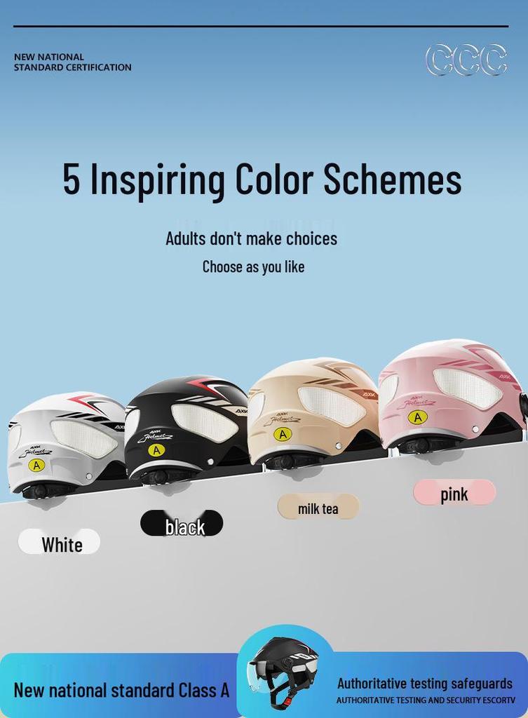 3C Certified Summer Electric Motorcycle Helmet: Sun Protection, Safety, Universal Fit for Men and Women
