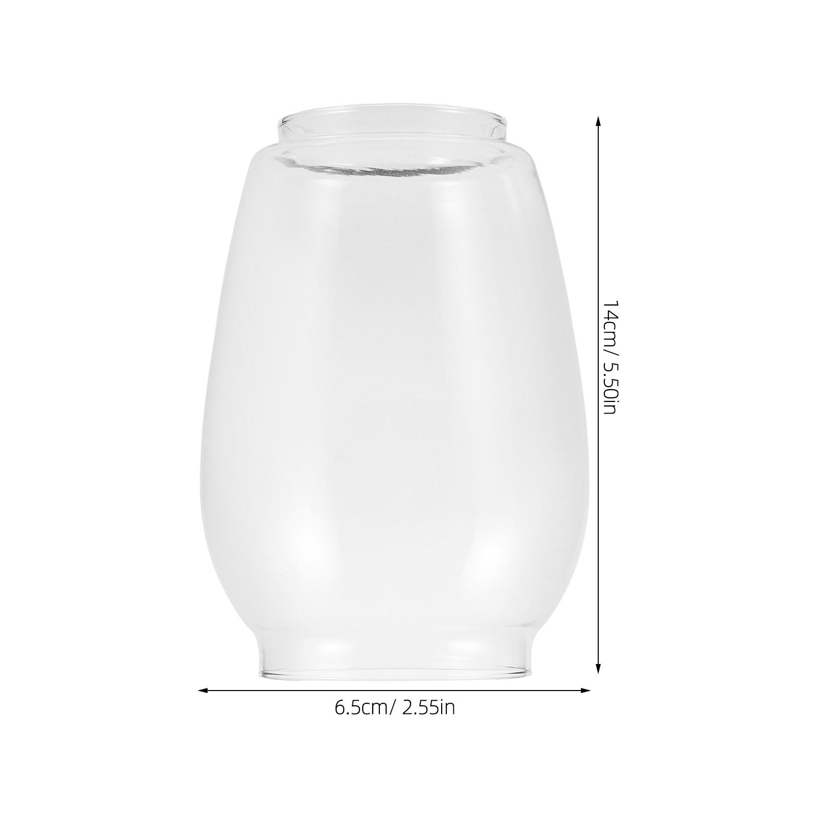 

Glass Oil Lamp Shade Chimney Clear Glass Lantern Globes Candle Holder Retro Oil Lamp Covers For Camping Light Replacement