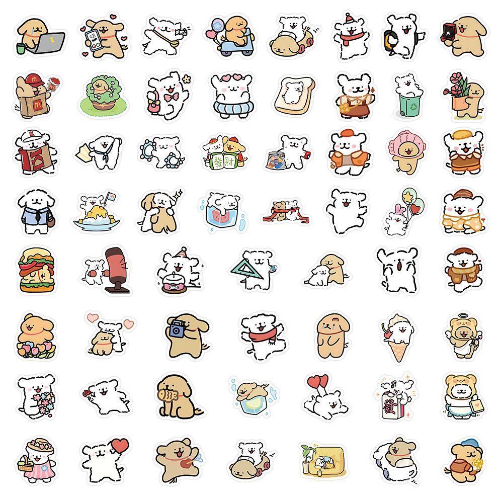 Waterproof Maltese Cartoon Dog Expression Stickers - 100 Sheets for Journals, Phones, DIY Decoration