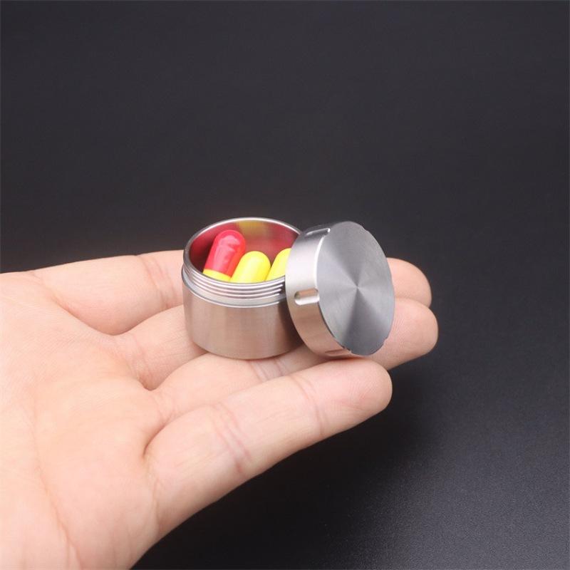 Titanium Alloy Sealed Capsule Survival Pill Box Container Tea EDC Storage Tank Outdoor Home Waterproof 10ML Round Pill Box
