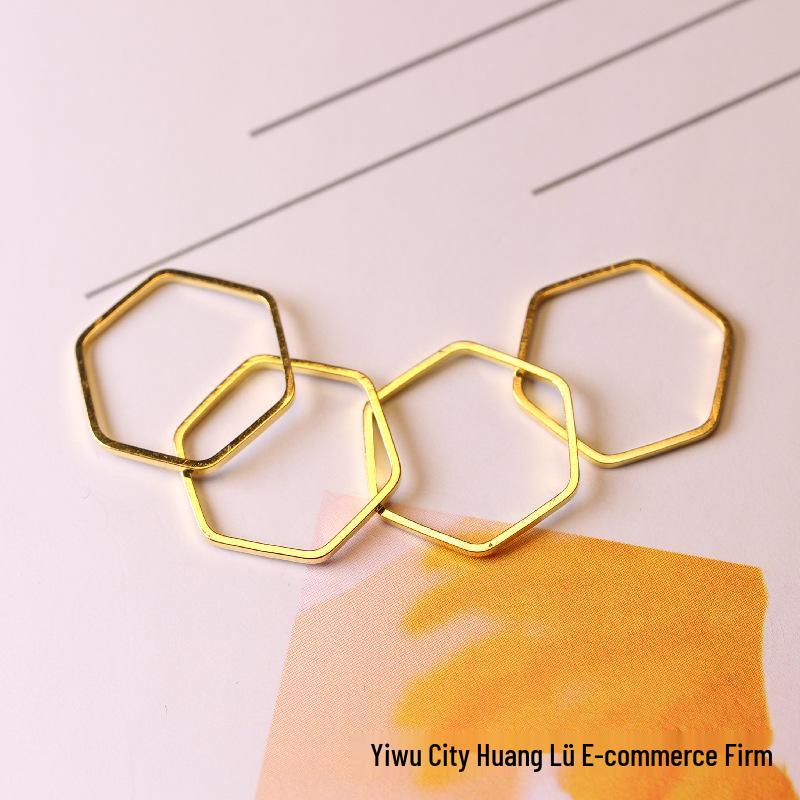 DIY Geometric Hexagon Copper Ring for Earrings 16mm (~1000 pcs/pack)