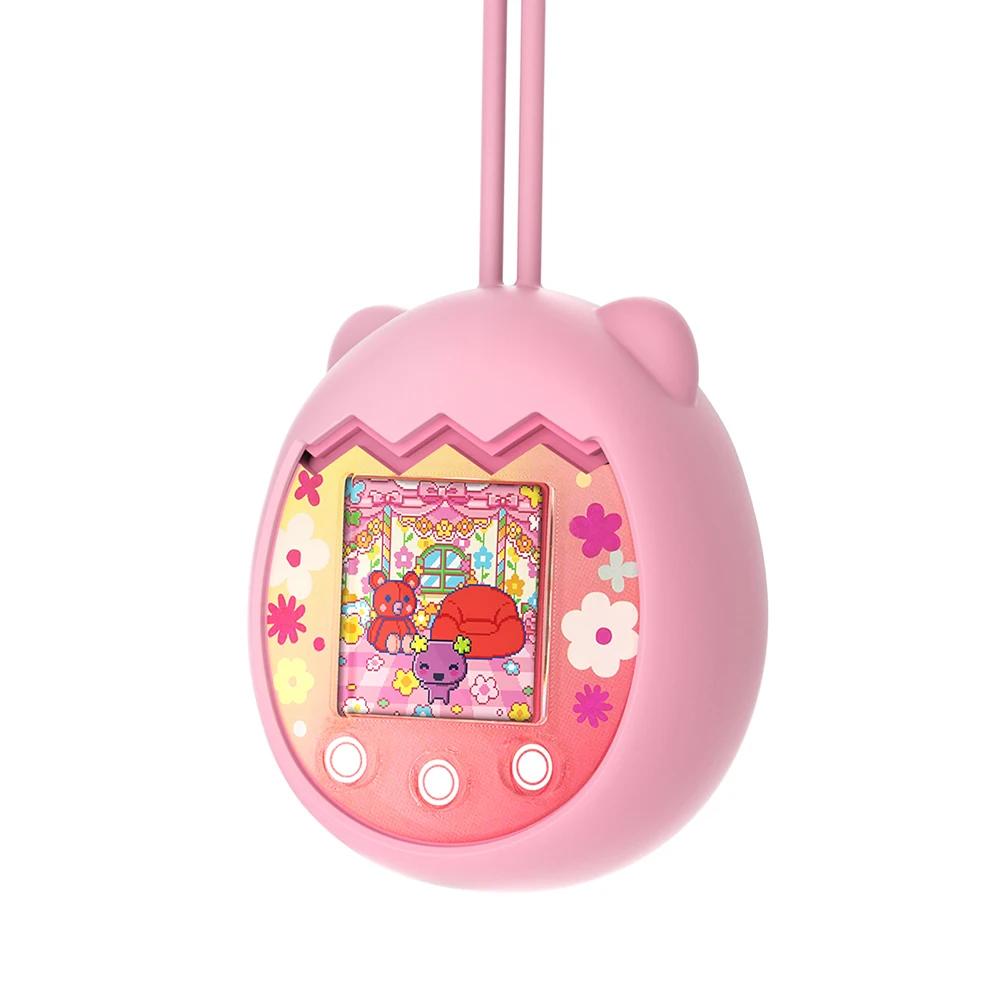 Silicone Protective Case with Carabiner Protective Cover Protective Sleeve for Tamagotchi Pix Interactive Virtual Pet Machine