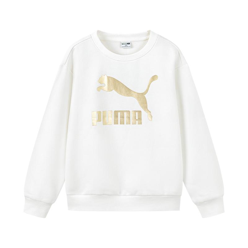 PUMA Sweatshirt SportstyleCLASSICS BIG LOGO CREW FL Raw White Kids  353924121206-10101 110
