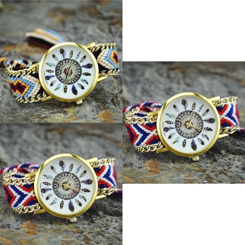 Orologio Intrecciato da Donna Dreamcatcher con Quadrante in Vetro per Regalo e Uso Casual