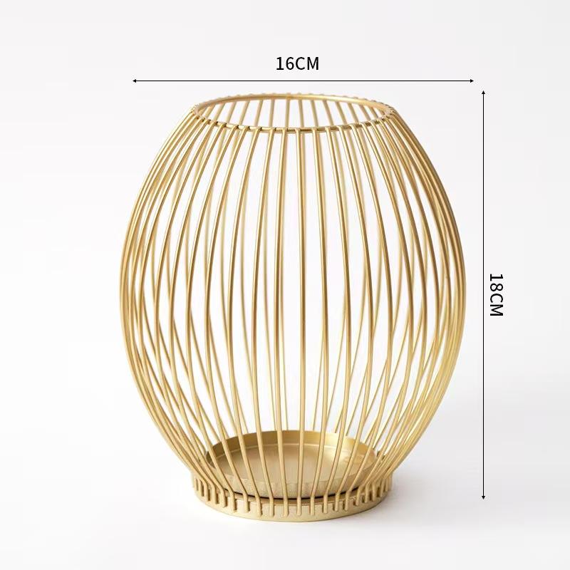 Metal Cage Candlestick Party Home Pillar Candle Holder Candles Stand for Valentine's Day Christmas Housewarming New Year Wedding