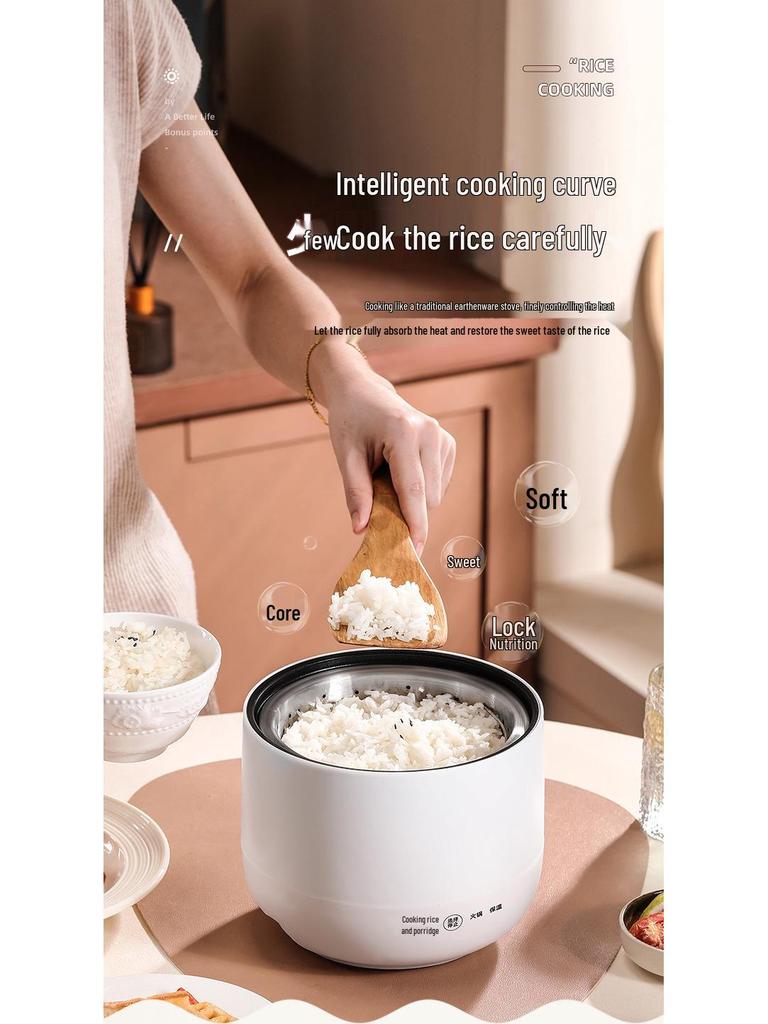 Compact Multifunctional Electric Rice Cooker Steamer – Non-stick, Low Power, Ideal for Dorms and Small Spaces