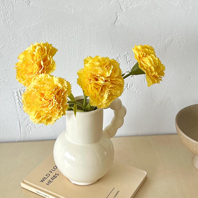 Carnation Fake Flower Arrangement - Perfect for Mother's Day, Teacher's Day, Home Décor, and Photo Prop
