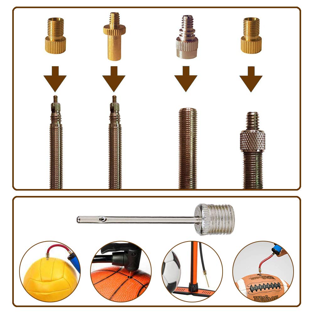 YFFSFDC Valve Adapter Bicycle Valve Conversion Adapter 5 Piece Set