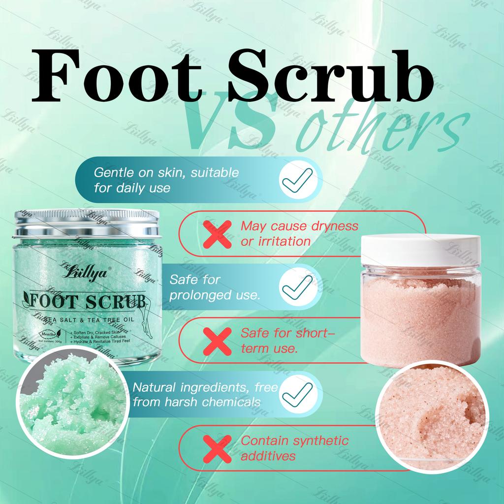Exfoliating Body Scrub with Sea Salt & Tea Tree Oil - Natural Foot & Hand Scrub