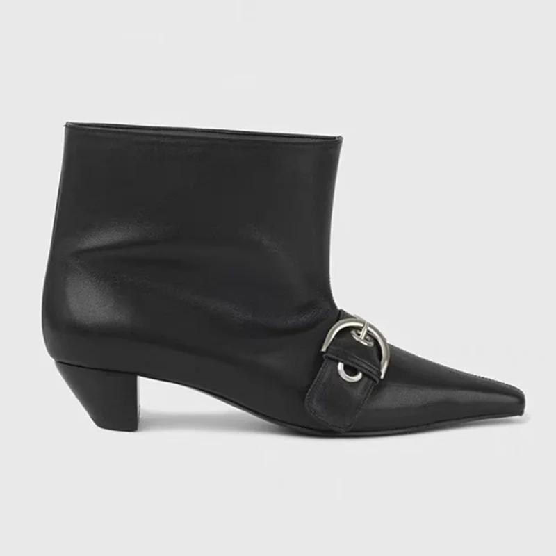 Fashion Pointed Toe Women Ankle Boots High Heels Dress Shoes Designer Fashion Pumps 2025 Trend Winter Elegant Female Motorcycle Botas