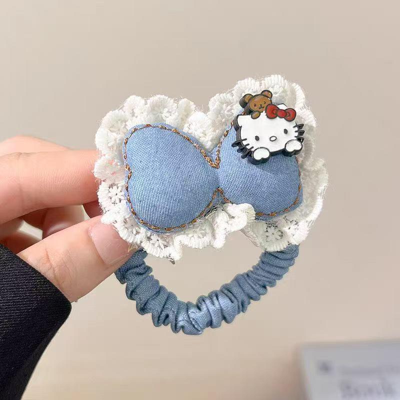 

Джинсово-синяя эластичная резинка для волос для девочек – Высокоэластичная резинка для хвостика, Аксессуар для волос для детей