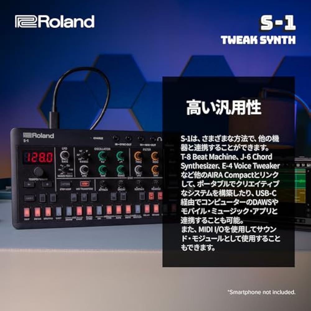 Roland Roland Synthesizer S-1 Portable Polysynth Step Sequencer AIRACOMPACT Tweak Synth Compact S...