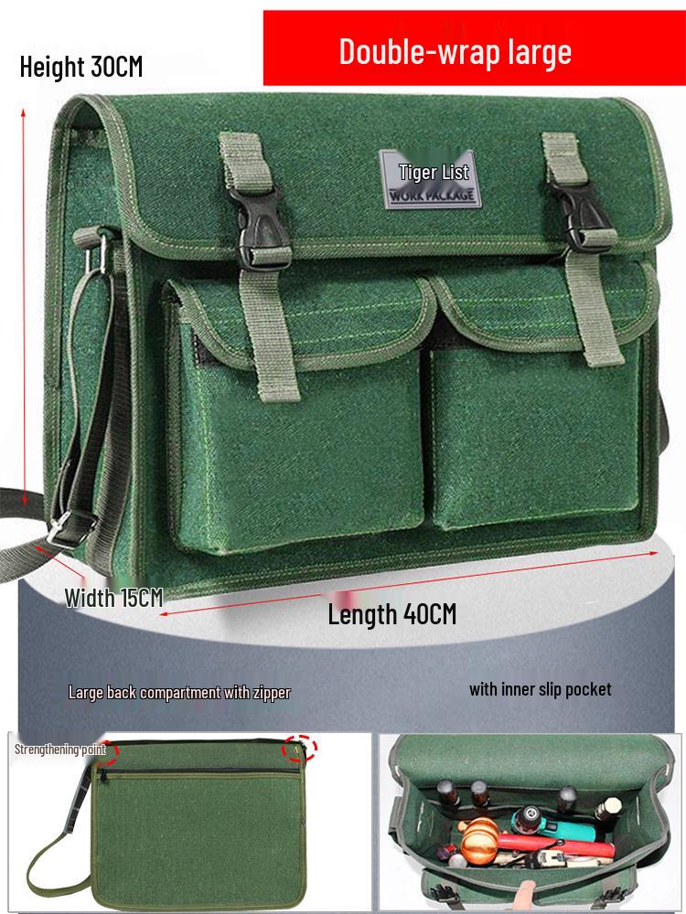 Electrician's Wear-Resistant Canvas Crossbody Tool Bag