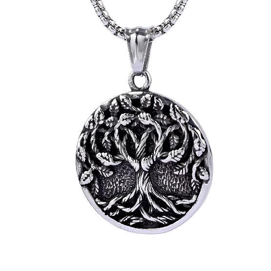Cool Mens Norse Viking Celtic Protection Tree of Life Pendant Necklace Chain