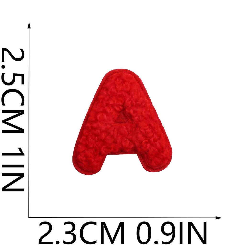 Towel Embroidery English Alphabet Embroidery Cloth Sticker Small Number Patch Sticker Bag Decoration Chenille Embroidery Label Ironing