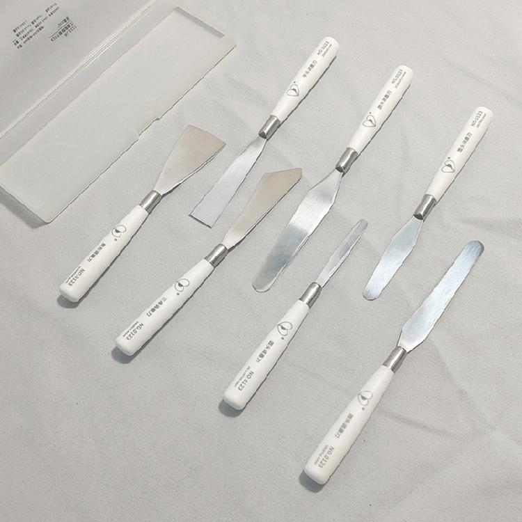 7Pcs Professional Artists Palette Tool Stainless Steel Spatula Set for Oil Painting Acrylic Painting Color Mixing