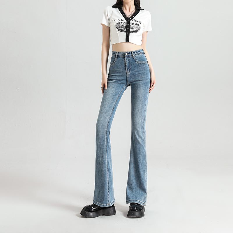 Women s High-Waist Stretch Bell Bottom Jeans - Spring 2025 Collection XL синий