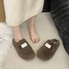 Thick-soled Heightening Fluffy Slippers for Women To Wear 2025 Autumn and Winter New Lazy One-pedal Plush Cotton Slippers for Women