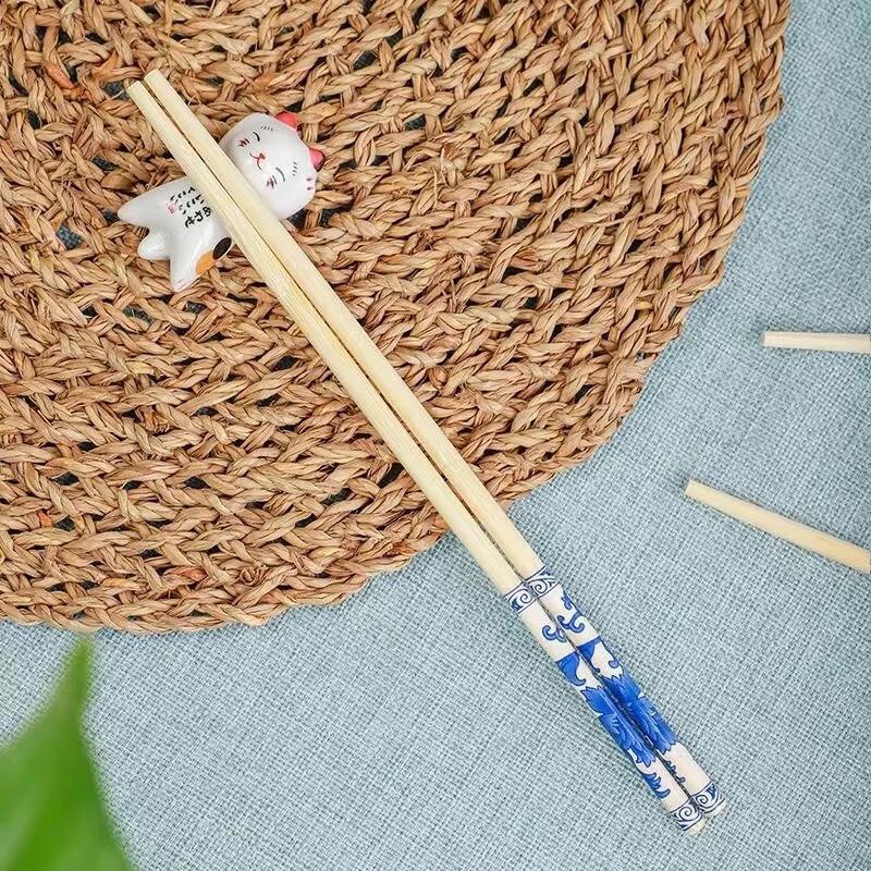 

Blue and White Porcelain Printed Disposable Bamboo Chopsticks