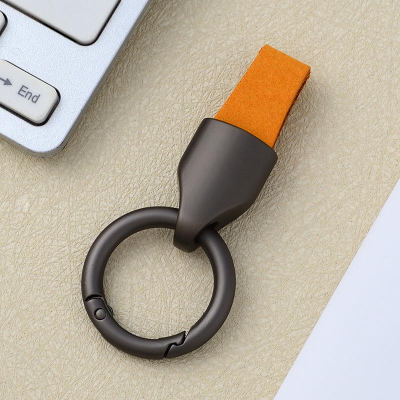 Personalisierter Auto-Schlüsselanhänger für Herren - Kurzer Anti-Verlust-Leder-Schlüsselanhänger mit aufgedrucktem Logo