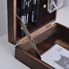 Scatola di Legno Portatile Scatola per Cancelleria Borsa Retrò per Strumenti d'Artista Messenger per Scrittori Scatola di Legno Pittura