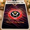 Flannel BlanketSheffield United FC Custom Name Text Personalized Soft Warm Throw Blanket Home Decor Gift