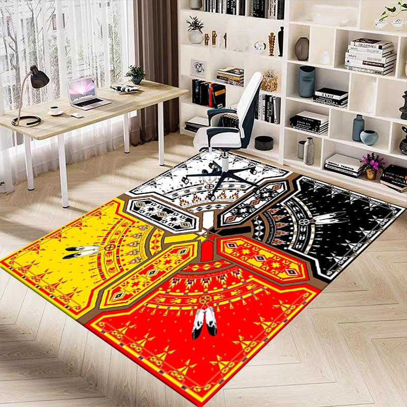 1PC Native American Patterns Extra Large Non-Slip Floor carpet, Office, family, bedroom, Studio - Large Area Rug Indoor Rugs, Vibrant Colors-A250